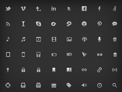 Nano Icon Set: Live 16px glyphs icon nano set vector