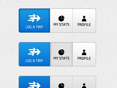 Navigation buttons blue buttons hover icon interface log menu navigation selected stats