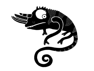 Cameleon black cameleon digital drawing logo