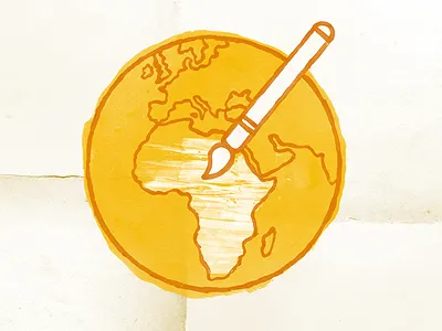 Create Your World hand painted icon illustration