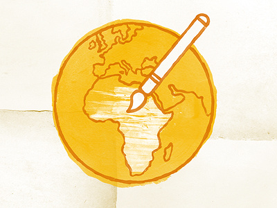 Create Your World hand painted icon illustration