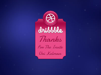 Thanks Uri Kelman dribbble dribbble invite first shot photoshop thanks