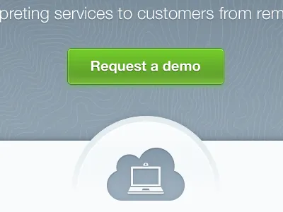Request a demo blue button computer green icon noise