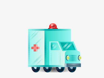 Ambulance character design illustration vector