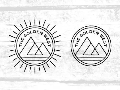 Logo Exploration abstract distressed lake logo mountains ocean sun texture the golden west wood