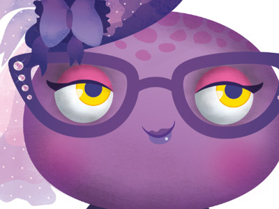 Study of character cute monster digital illustration fashion illustrator octopus photoshop violet