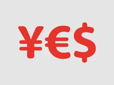 Yes dollar euro money red yes