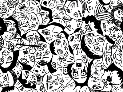 Multiple Face black face illustration