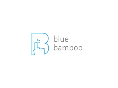 Blue Bamboo identity logo minimal wireframe