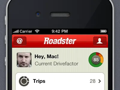 Roadster ios iphone ui