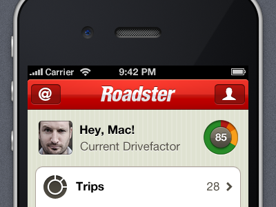 Roadster ios iphone ui