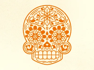 Day of the Dead Skull day of the dead flower heart illustration minimal noise pedal skull tattoo teeth vector