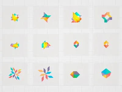 Abstract identity shapes. abstract brand color colors icon identity logo shape shapes vector