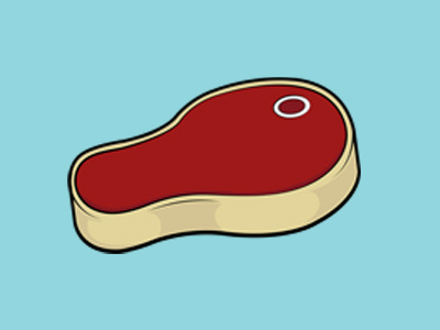 Steak 2d cartoon illustraion meat steak