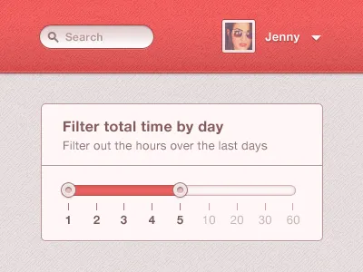 Day filter - Slider avatar day filter dropdown filter search select slider ui
