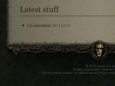 Game website footer dark design fantasy footer game menu rpg template website