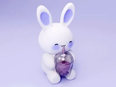 3D rabbit with Boba tea🧋 3d 3d aesthetic 3d animal 3d animation 3d art 3d boba tea 3d cute 3d modeling 3d rabbit abstract 3d calm colorful creative visuals cute design futuristic minimalistic rabbit realistic smiling