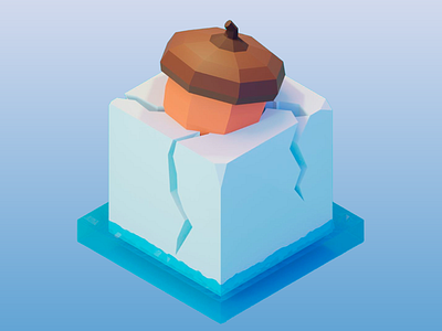 3D Frozen Acorn Minimalism🧊 3d 3d design 3d modeling 3d render 3d rendering acorn cooltones creativevisuals digital art frozen futuristic design geometricart iceblock illustration minimalistic natural