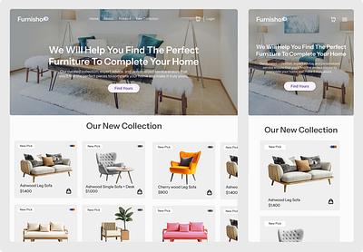 Imagine where AI can help us find the perfect furniture for you graphic design hero homepage interface landing page ui uiux