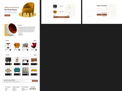 Furniture website UX branding graphic design logo motion graphics ui