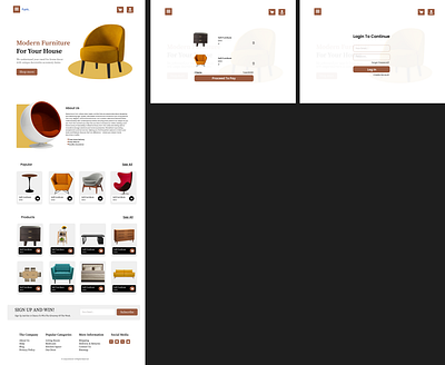 Furniture website UX branding graphic design logo motion graphics ui