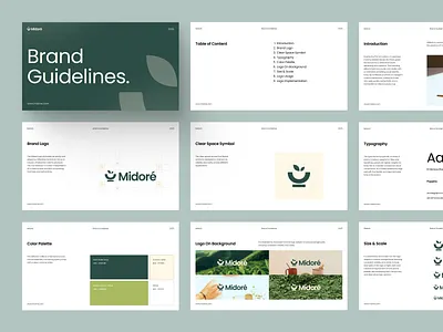 Midoré - Matcha Brand Guidelines background brand guidelines brand identity branding clean clear zone color figma figma slide fnb graphic design logo logo branding matcha matcha branding powerpoint product design safe zone slide typography