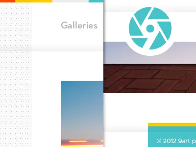 9Art Photo Redesign 9art camera dots pattern photography red shutter teal webdesign yellow