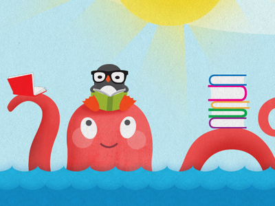 Mailatale.com books illustration octopus penguin waves