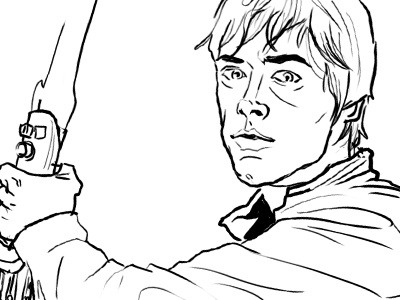 Luke Sketch digital drawing illustration luke skywalker rough sketch star wars