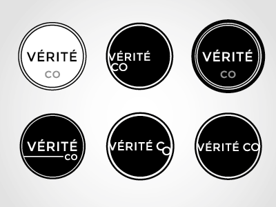 VéritéCo Logo Mockup, Round 1 emblem logo