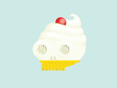 Skull a day #9 ice cream illustration skull texture