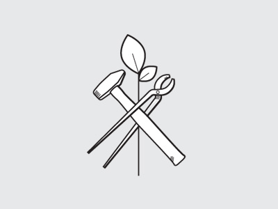 Blooming Metal blacksmith garden tools