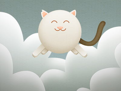 Mi's Flying cat clouds cute flying illustration kitten wedding