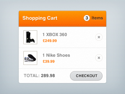 Shopping Cart clean shopping cart ui