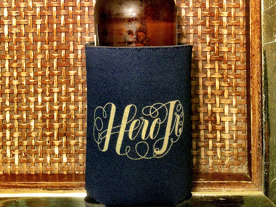 Hero Jr Beer Koozie band beer beer koozie branding design hero jr koozie logo music