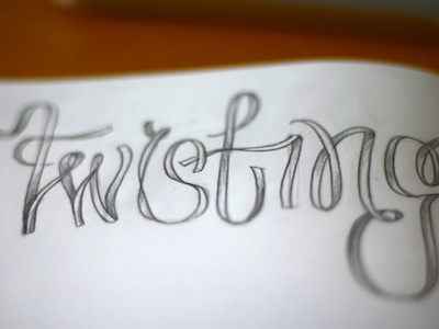 Twisting Type hand hand lettering lettering pencil practice sketch type typography