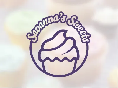 Savanna's Sweets Logo, V.2 cupcake icon logo