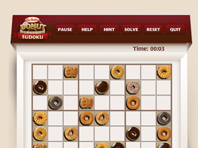 Tim Hortons Donut Sudoku game redesign sudoku tim hortons ui web