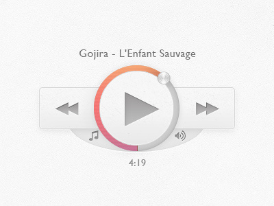 Music player app buttons design interface music pause play player radio song ui