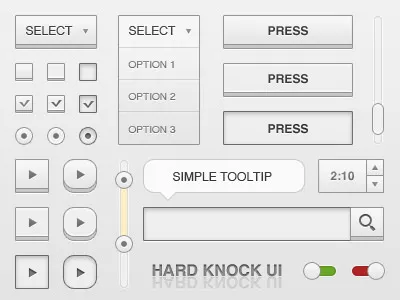 Hardknock Ui Kit adjust button checkbox radiobutton search field slider tick