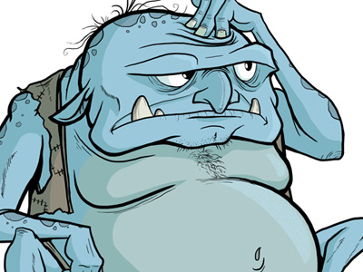 IP Ogre blue character goblin illustration internet ip mascot ogre scratch teeth ugly