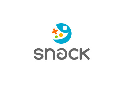 Snack Logo bule colorful cross logo snack ui
