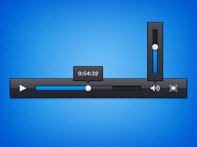 Mini Player Control Revised blue control minimal player player control player controls scrubber slider timeline ui video video player