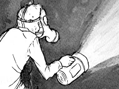 Black Soot Editorial editorial gas mask illustration smoke soot