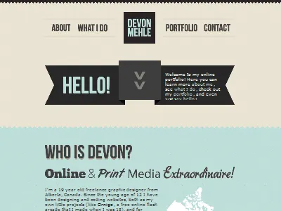 Devon Mehle's Portfolio design freelance graphic media online portfolio print