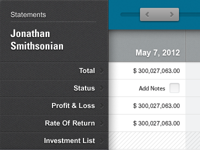 Statements Pop-up dashboard login statements ui user web
