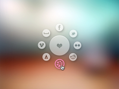 I Like active circle hover share social