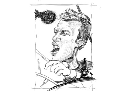 Matt Cameron caricature drawing illustration pearl jam pen