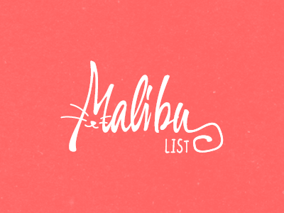 MalibuList final callygraphy cat hand written identity lettering list logo malibu pink wip