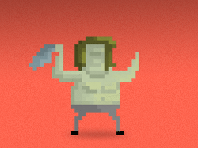 Muscle Man Shakin' It pixel art regular show